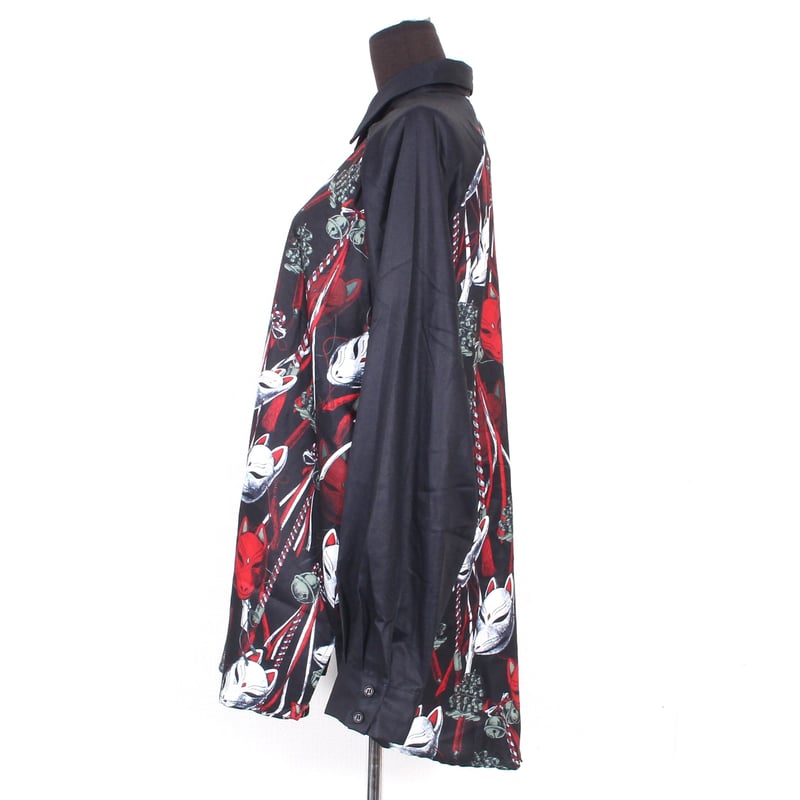 DXMOUVE】狐面祝言柄オーバーサイズシャツ/DX0062 | DXMOUVE