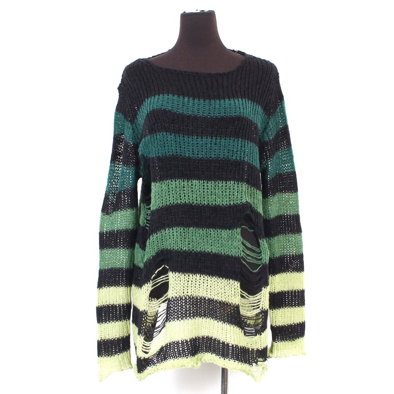 DXMOUVE】グラデーションボーダーダメージニット/DX0057 | DXMOUVE