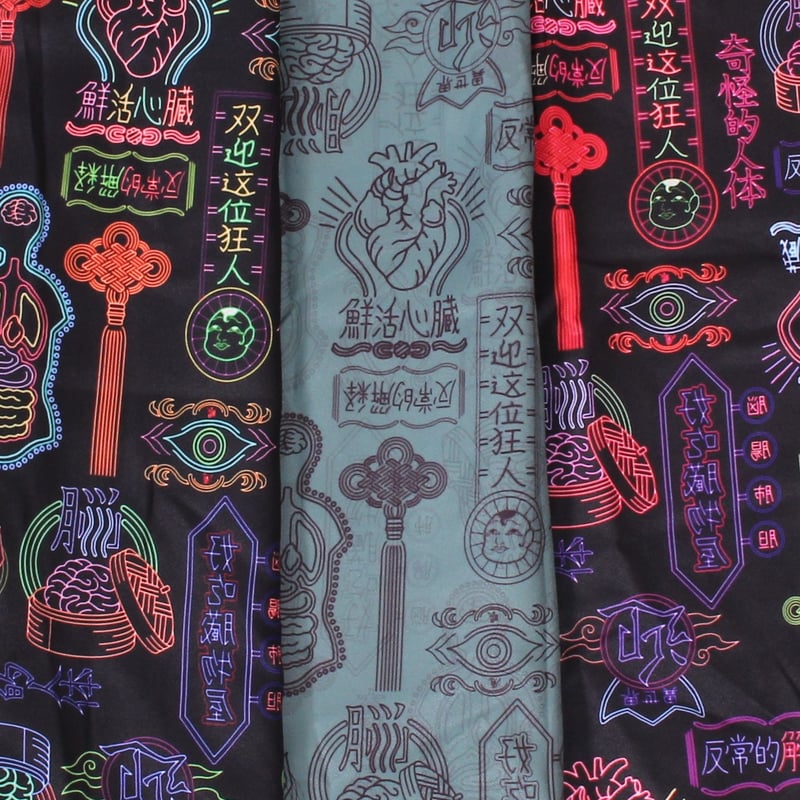 DXMOUVE】臓器看板柄チャイナカラーシャツ/DX0084 | DXMOUVE