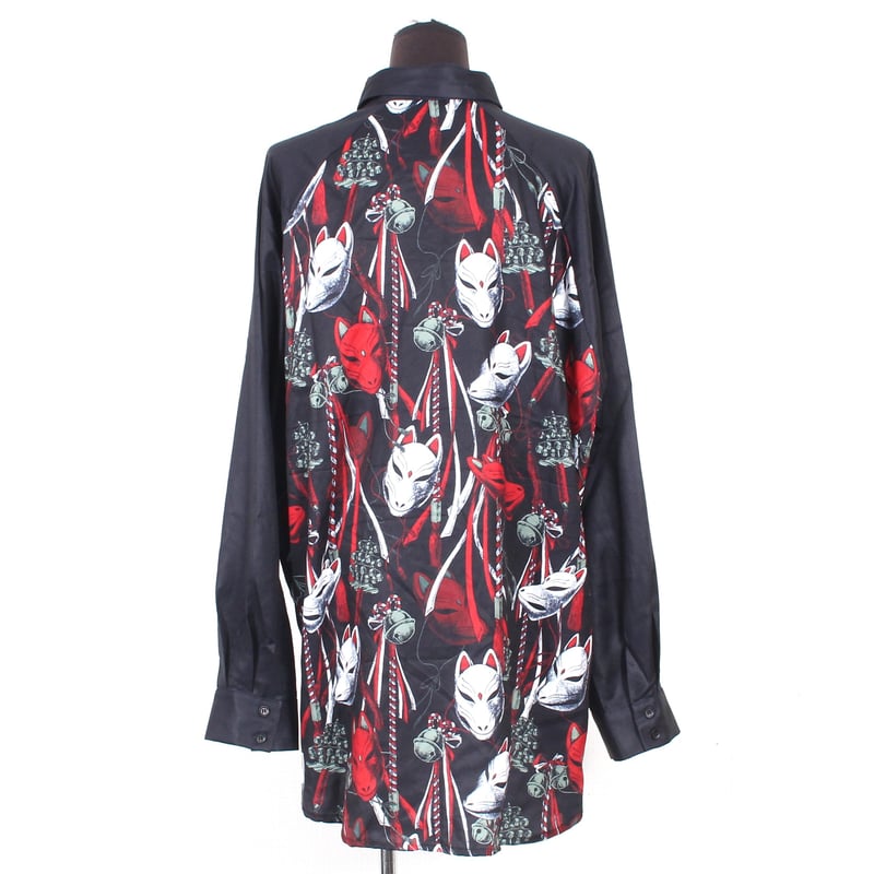 DXMOUVE】狐面祝言柄オーバーサイズシャツ/DX0062 | DXMOUVE