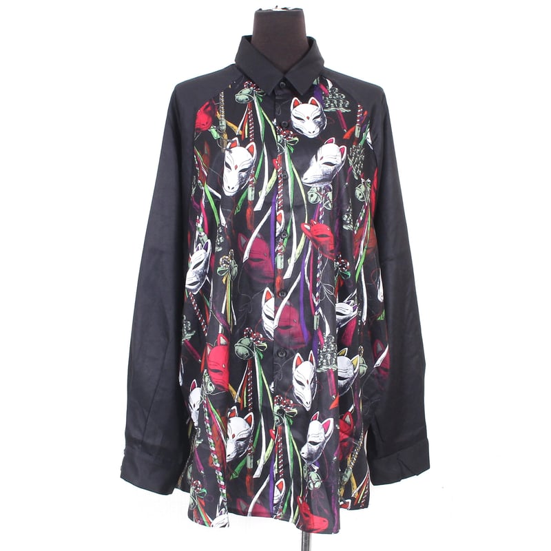 DXMOUVE】狐面祝言柄オーバーサイズシャツ/DX0062 | DXMOUVE