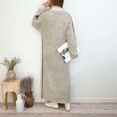 Boucle Colored Line Knit OP