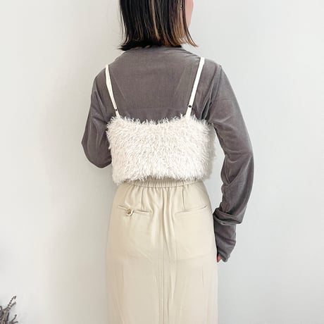 fur knit bustier