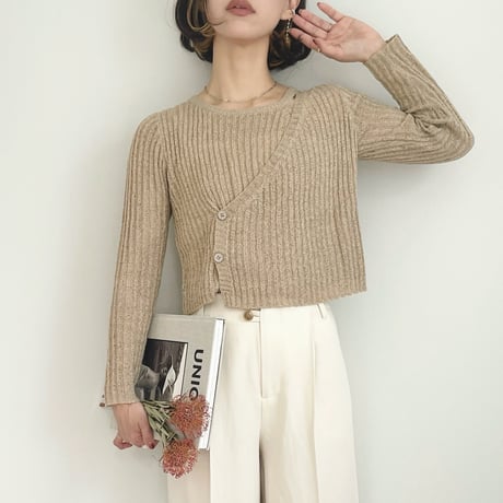 layered design knit TOPS