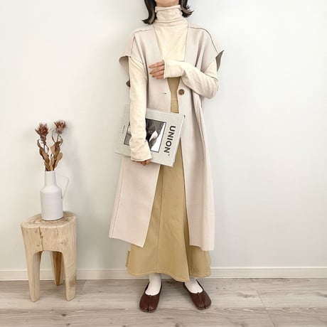 herringbone longvest gilet