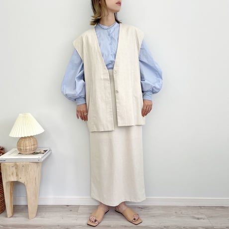Linen like tailored gilet