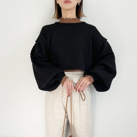 Popcorn Knit Short Pullover