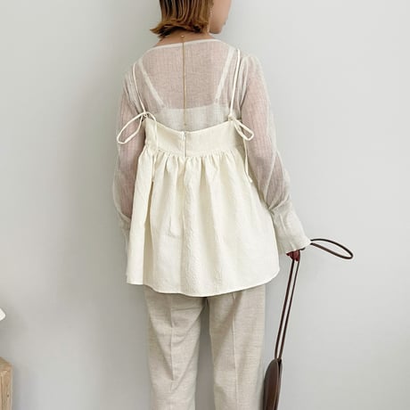 washer jacquard peplum cami