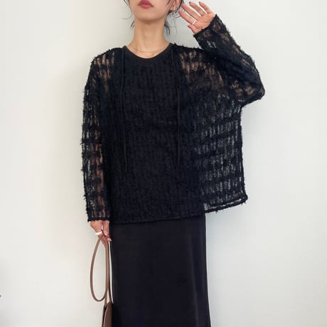 tulle frill 2WAY pullover