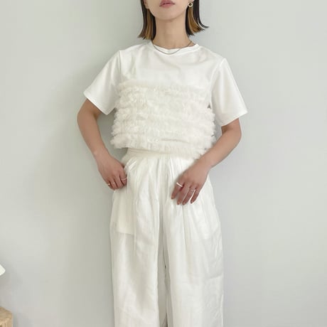 tulle frill bustier T-shirt
