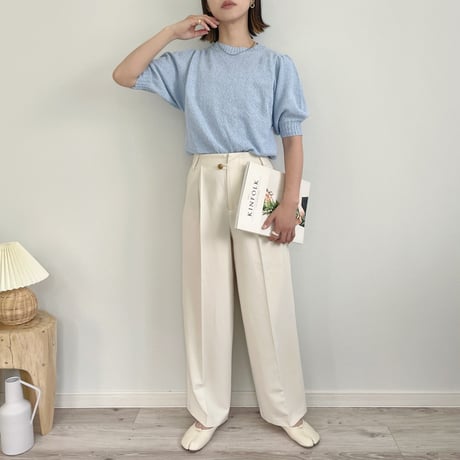 Bouclé Volume Sleeve Pullover