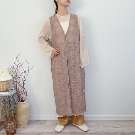 【MëKLIM original】Botanical lace Gilet OP