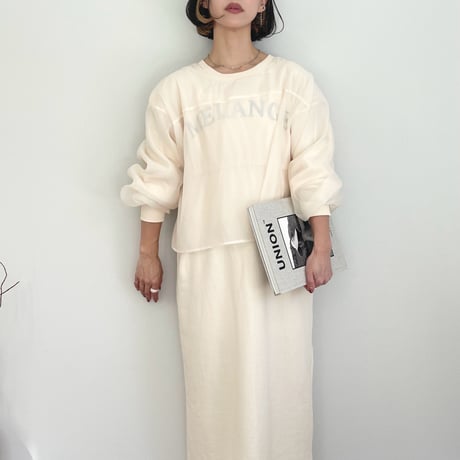 2WAY logo sheer sweat OP