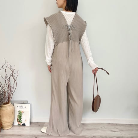 Back laceup salopette