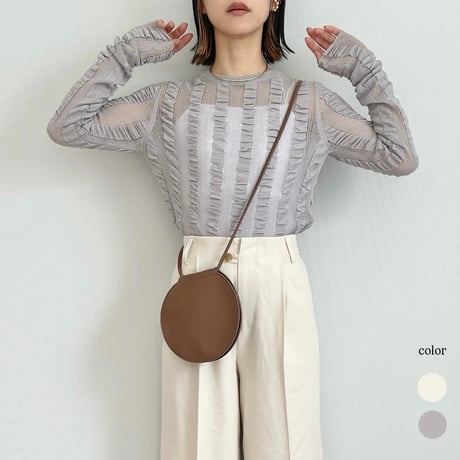 shirring sheer pullover