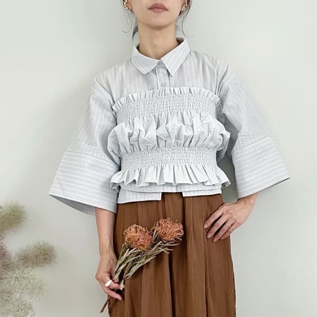 Striped Shirt & Bustier Set