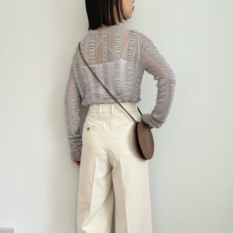 shirring sheer pullover