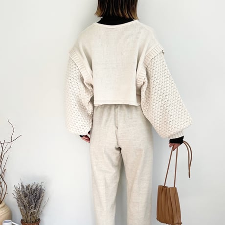 Popcorn Knit Short Pullover