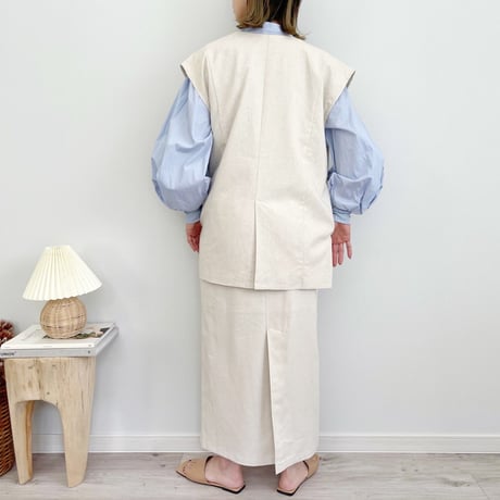 Linen like tailored gilet
