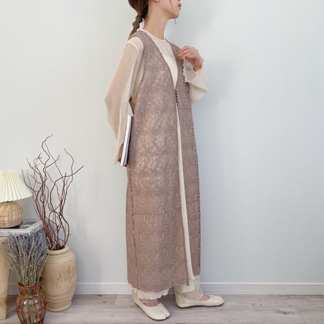 【MëKLIM original】Botanical lace Gilet OP