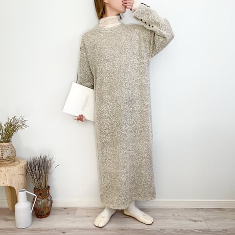 Boucle Colored Line Knit OP