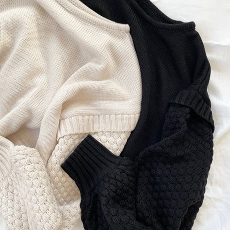 Popcorn Knit Short Pullover