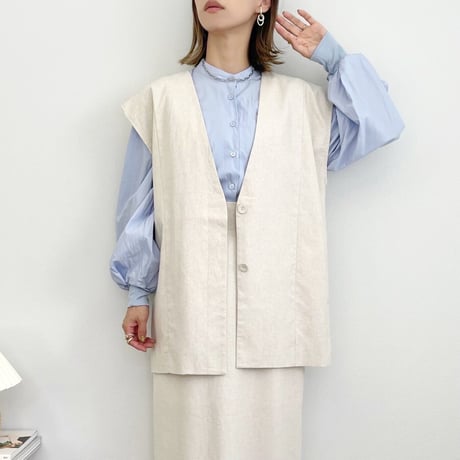 Linen like tailored gilet
