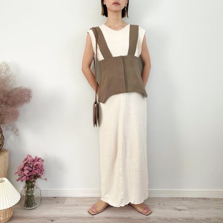Curved Hem Bustier& SK Set