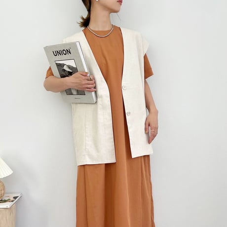 Linen like tailored gilet