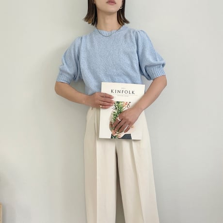 Bouclé Volume Sleeve Pullover