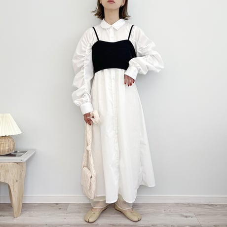 Gather sleeve shirt OP