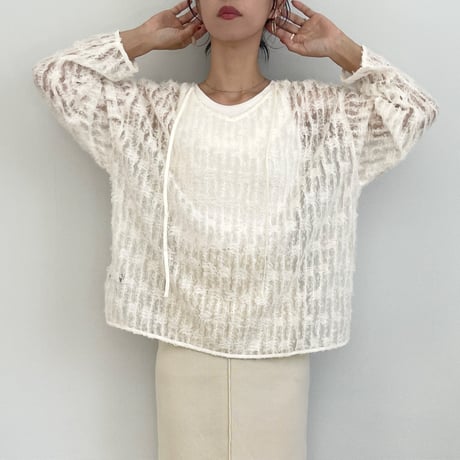 tulle frill 2WAY pullover