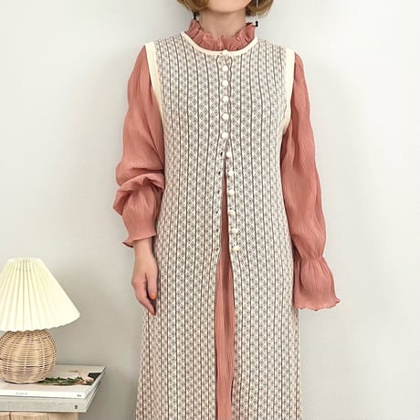 wrinkle pleats OP〔small size〕