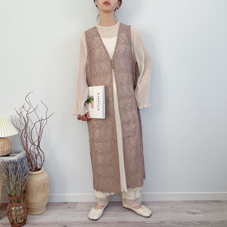 【MëKLIM original】Botanical lace Gilet OP