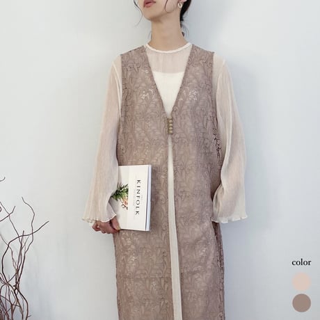 【MëKLIM original】Botanical lace Gilet OP