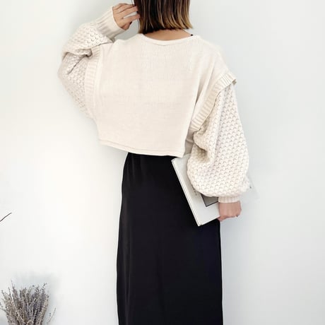 Popcorn Knit Short Pullover