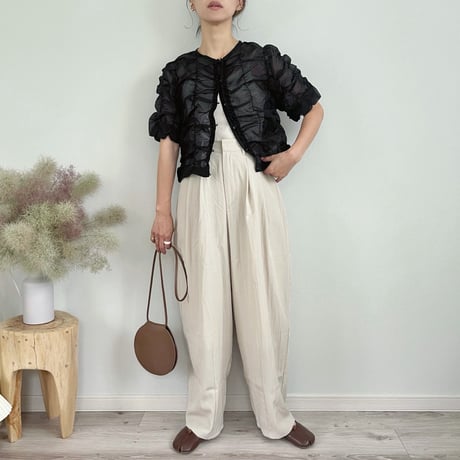 Sheer Shirred Cardigan