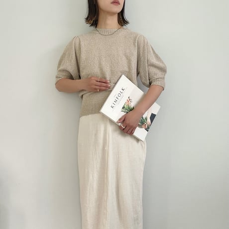 Bouclé Volume Sleeve Pullover