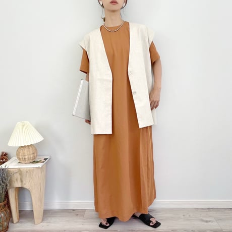 Linen like tailored gilet