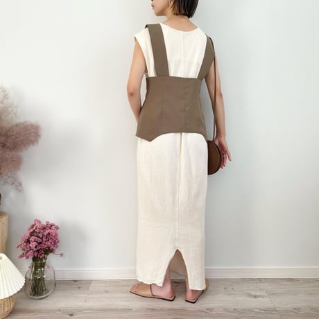 Curved Hem Bustier& SK Set