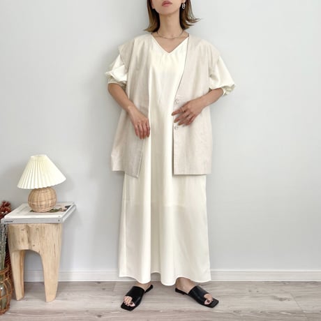 Linen like tailored gilet