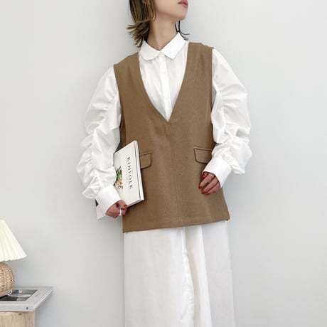 Gather sleeve shirt OP