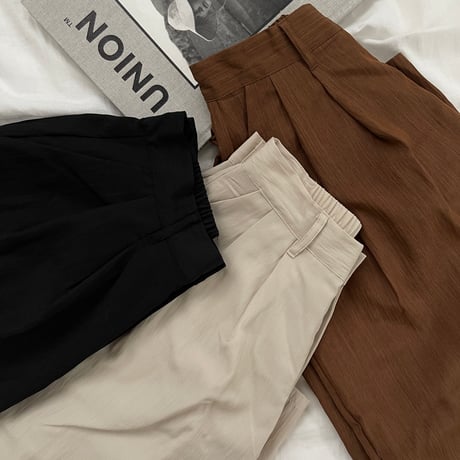 Linen-Like Curved Pants