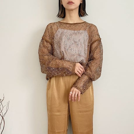 cut mesh pullover