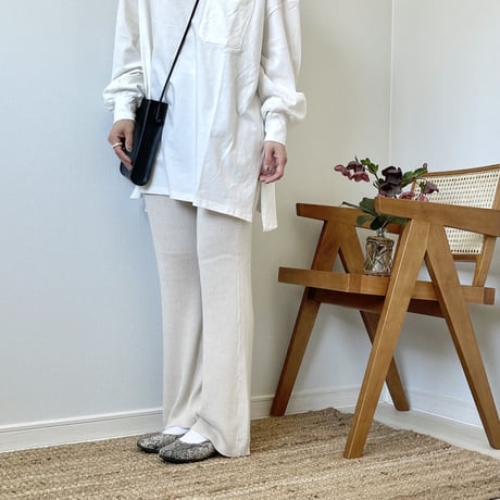 Rib Knit Flared Pants*