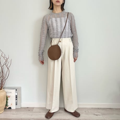 shirring sheer pullover