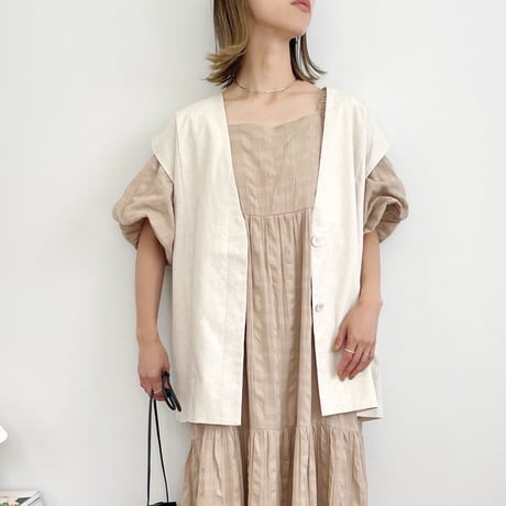 Linen like tailored gilet
