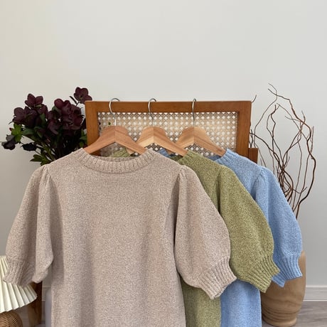Bouclé Volume Sleeve Pullover
