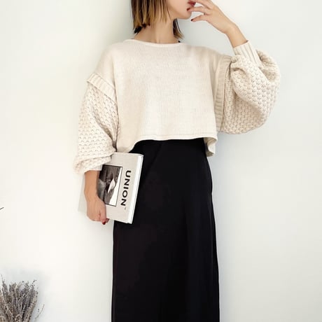 Popcorn Knit Short Pullover