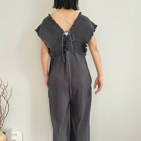 Back laceup salopette